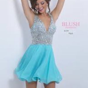 Embellished aqua dress